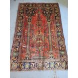 A hand knotted woollen Hamadan rug, 1.90m x 1.23m, in good condition