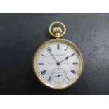 An 18ct yellow gold pocket watch by Hamilton and Inches signed to dial To the King and To the