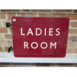 A BR Railway double sided LADIES ROOM station sign, 62cm x 46cm x 5cm, Pat no 245212, generally good