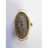 An 18ct gold watch head - not working, case approx 3.3 grams