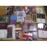 A collection of 20 coin collections and coins and historic cars and 1998 official England squad