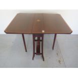 An Edwardian inlaid mahogany Sutherland table, 67cm x 83cm extended, in good polished condition