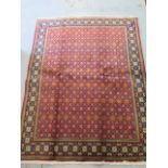 A hand knotted woollen Hamadan rug, 1.90m x 1.47m, in good condition