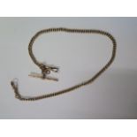 A hallmarked 9ct yellow gold watch chain marked 375 9 to each link, 38cm long, approx 24.9 grams, in