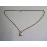 A 9ct 375 yellow gold 40cm chain and 9ct pendant approx 7 grams