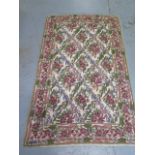 A Kashmiri hand stitch wool chain rug, 161cm x 100cm
