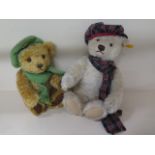 Two Steiff teddy bears Irish and Scottish Hamish and Patrick, with certificates