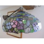 A Tiffany style hanging lamp, 26cm x 38cm wide