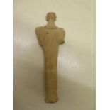 A Syro-Hittite style clay figure of a hawk headed figure, 20cm tall