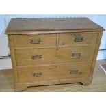 A Victorian stripped pine four drawer chest, 80cm tall x 100cm x 40cm waxed and polished