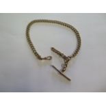 A 9ct gold watch chain, each link marked 375 9, 33cm long, approx 41.5 grams, generally good some