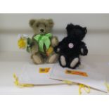 Two Steiff teddy bears Black Classic 32 and Pila, both with bags