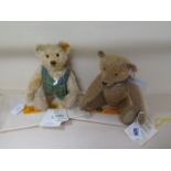 Two Steiff teddy bears Flying Scotsman ticket Classic Teddy 26 and Appolonia Margarette, both with