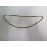 A 375 9ct yellow gold chain 47cm long, approx 30 grams, in generally good condition, clasp good