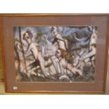 John Watkiss, b.1961, oil, nude runners frame size 77cm x 97cm, signed Watkiss 91