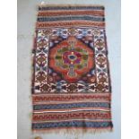 A hand knotted woollen Afshar rug and kilim, 0.90m x 0.60m, in good condition