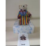 A boxed Steiff teddy bear Joseph with certificate, some corrosion to music box but working