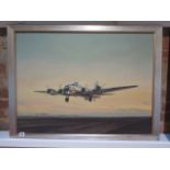 Gerald Coulson, British, b 1926- oil on canvas 'Bat out of hell' B17 Bomber, frame size 69cm x 89cm,