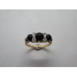 A 9ct yellow gold onyx and diamond ring, size M, hallmarked, in good condition, approx 3 grams