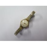 A 9ct manual Summit ladies wristwatch on a sprung plated strap, running and hands advance, total