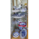 A collection of modern blue and white china, mostly Spode, including a 62cm fish platter, all good