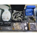 A collection of assorted jewellery, watches, including silver and Sheila Fleet