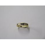 A hallmarked 18ct yellow gold diamond and sapphire ring, size N, approx 3 grams, some usage but