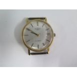 A 9ct yellow gold Rotary quartz wristwatch head, not currently running, approx 19 grams