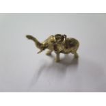 A hallmarked 9ct yellow gold Elephant charm, approx 6.2 grams