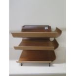 A Mallod three tier desk tidy, 36cm tall x 38cm x 29cm, some marks but generally good