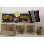 A family group of medals: Condolence WWII group of medals,to Sergeant R W Curtis The Air Crew Europe