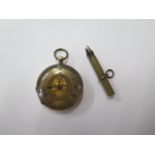 An 18ct yellow gold pocket watch with base metal dust cover, 35mm case, total weight approx 36
