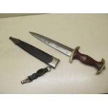 A German dress dagger, the blade marked 'Alles Fur Deutschland' RZM M7/34, blade 22cm long, with