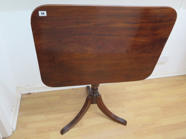 A 19th century mahogany tilt top table on a turned column and splayed tripod base, 70cm tall x - Image 2 of 3