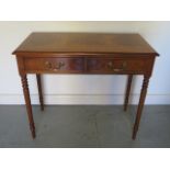 A new walnut 2 drawer side table on turned legs, made by a local craftsman to a high standard,