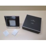 A Concorde Carrs silver photograph frame, 12cm x 12cm, boxed in good condition