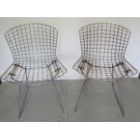 Two Knoll Bertoria metal side chairs, 75cm tall, some rusting but sound condition