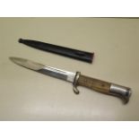 An Eigentumsseitengewehr KS98 dress bayonet with stag horn grip metal scabbard, blade 19cm long,