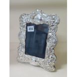 A 925 embossed silver RH picture frame, 25cm x 19cm, in good condition