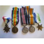 Four WWI medals .1914-1918 medal to K X 553 T Coxon D.P.O , bravery in the field to R.N.V.R, P.O