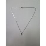 A diamond white gold pendant on a 9ct white gold 40cm chain, diamond 0.25ct, total weight approx 2.2