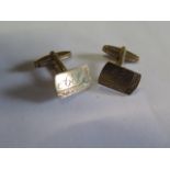 A pair of 9ct yellow gold cufflinks, engraved, approx 7.4 grams