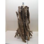 A driftwood lamp, 59cm tall