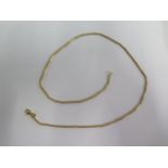 An 18ct 750 yellow gold necklace 45cm long, approx 7.7 grams, clasp good