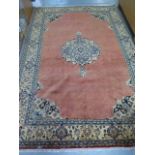 A hand knotted woollen Tabriz rug, 2.95cm x 1.97cm, generally good