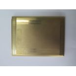 A hallmarked 9ct yellow gold cigarette / card case with sliding action , 11.5 cm by 8.5 cm 200gs