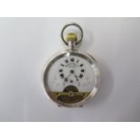 A Hebdomas silver 8 day pocket watch in running order, case has small dents to back