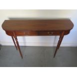 A new D shaped two drawer side / serving table on turned legs, made by a local craftsman to a high