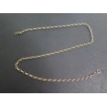 A 9ct yellow gold chain 51cm long approx 7.8 grams, clasp good