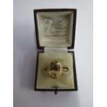 A 9ct yellow gold citrine ring, size N, approx 3.6 grams, in generally good condition